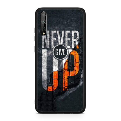 Huawei P Smart S Never Give Up Θήκη Αγίου Βαλεντίνου από τη Smartfits με σχέδιο στο πίσω μέρος και μαύρο περίβλημα | Smartphone case with colorful back and black bezels by Smartfits