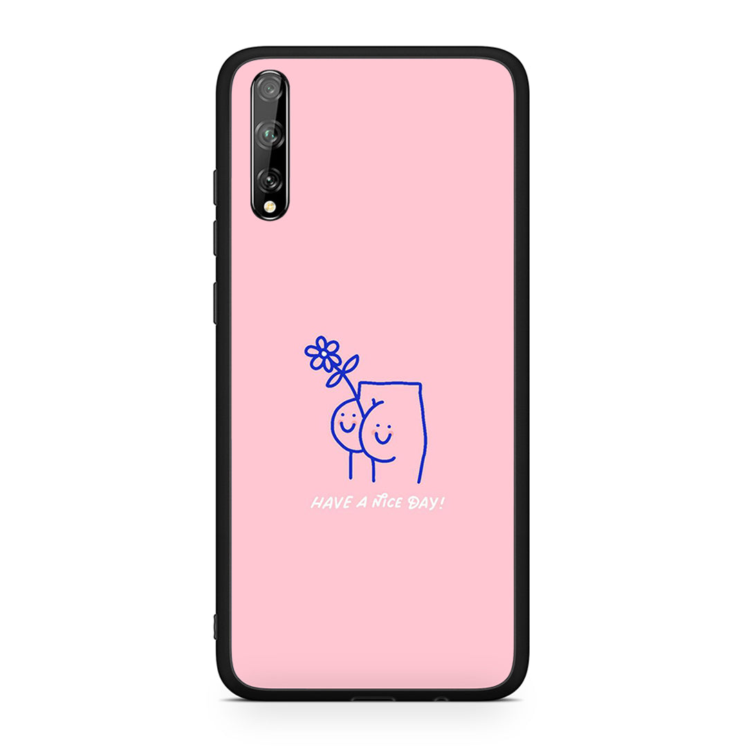 Huawei P Smart S Nice Day θήκη από τη Smartfits με σχέδιο στο πίσω μέρος και μαύρο περίβλημα | Smartphone case with colorful back and black bezels by Smartfits