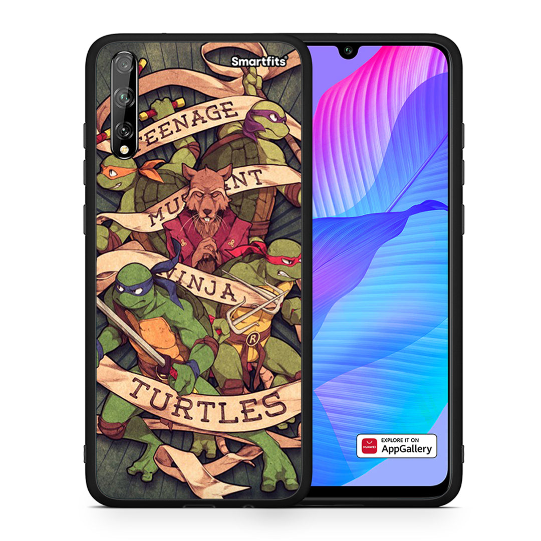Θήκη Huawei P Smart S Ninja Turtles από τη Smartfits με σχέδιο στο πίσω μέρος και μαύρο περίβλημα | Huawei P Smart S Ninja Turtles case with colorful back and black bezels