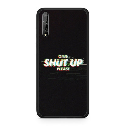 Huawei P Smart S OMG ShutUp θήκη από τη Smartfits με σχέδιο στο πίσω μέρος και μαύρο περίβλημα | Smartphone case with colorful back and black bezels by Smartfits