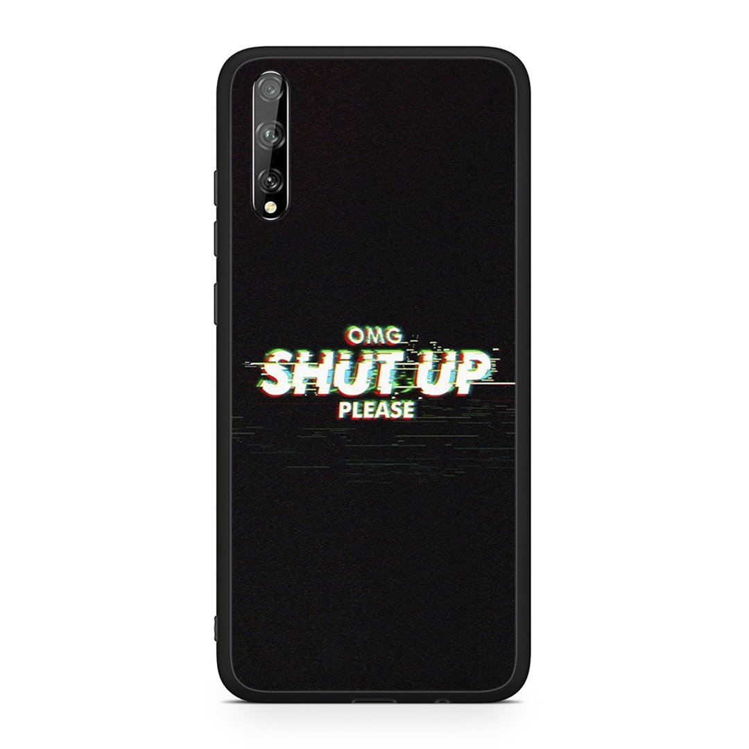 Huawei P Smart S OMG ShutUp θήκη από τη Smartfits με σχέδιο στο πίσω μέρος και μαύρο περίβλημα | Smartphone case with colorful back and black bezels by Smartfits