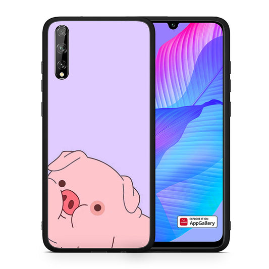 Θήκη Αγίου Βαλεντίνου Huawei P Smart S Pig Love 2 από τη Smartfits με σχέδιο στο πίσω μέρος και μαύρο περίβλημα | Huawei P Smart S Pig Love 2 case with colorful back and black bezels