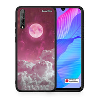 Thumbnail for Θήκη Huawei P Smart S Pink Moon από τη Smartfits με σχέδιο στο πίσω μέρος και μαύρο περίβλημα | Huawei P Smart S Pink Moon case with colorful back and black bezels