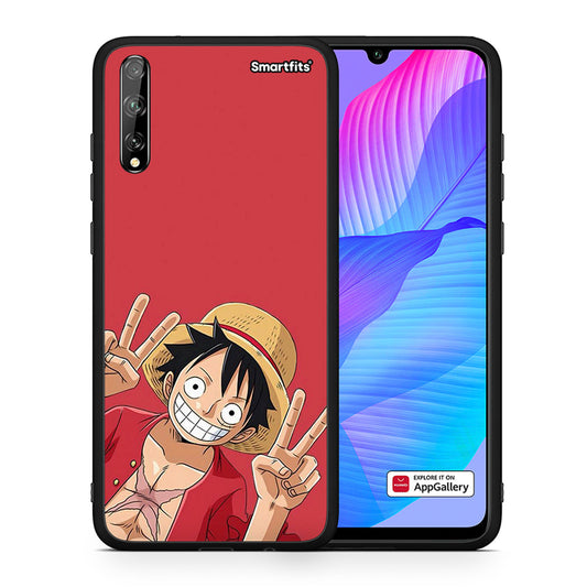 Θήκη Huawei P Smart S Pirate Luffy από τη Smartfits με σχέδιο στο πίσω μέρος και μαύρο περίβλημα | Huawei P Smart S Pirate Luffy case with colorful back and black bezels
