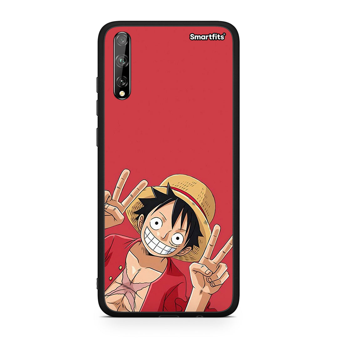 Huawei P Smart S Pirate Luffy Θήκη από τη Smartfits με σχέδιο στο πίσω μέρος και μαύρο περίβλημα | Smartphone case with colorful back and black bezels by Smartfits