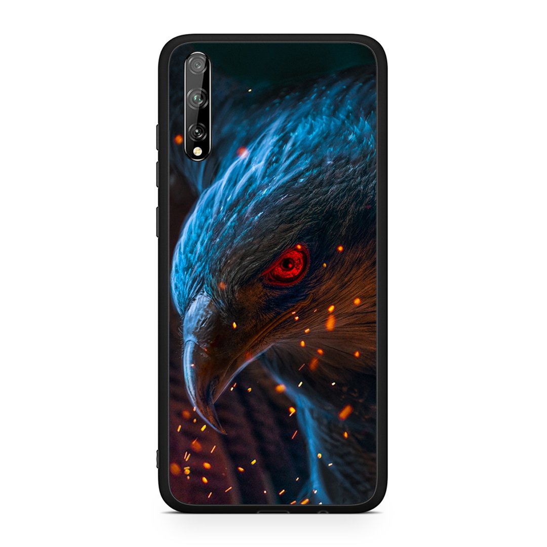 Huawei P Smart S Eagle PopArt θήκη από τη Smartfits με σχέδιο στο πίσω μέρος και μαύρο περίβλημα | Smartphone case with colorful back and black bezels by Smartfits