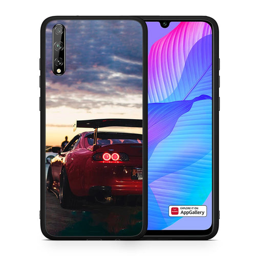 Θήκη Huawei P Smart S Racing Supra από τη Smartfits με σχέδιο στο πίσω μέρος και μαύρο περίβλημα | Huawei P Smart S Racing Supra case with colorful back and black bezels