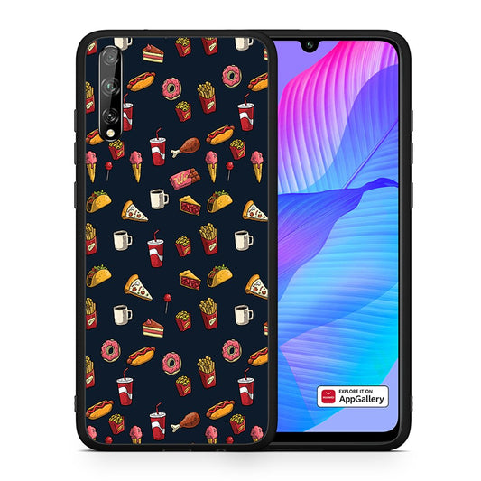 Θήκη Huawei P Smart S Hungry Random από τη Smartfits με σχέδιο στο πίσω μέρος και μαύρο περίβλημα | Huawei P Smart S Hungry Random case with colorful back and black bezels