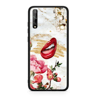 Thumbnail for Huawei P Smart S Red Lips θήκη από τη Smartfits με σχέδιο στο πίσω μέρος και μαύρο περίβλημα | Smartphone case with colorful back and black bezels by Smartfits