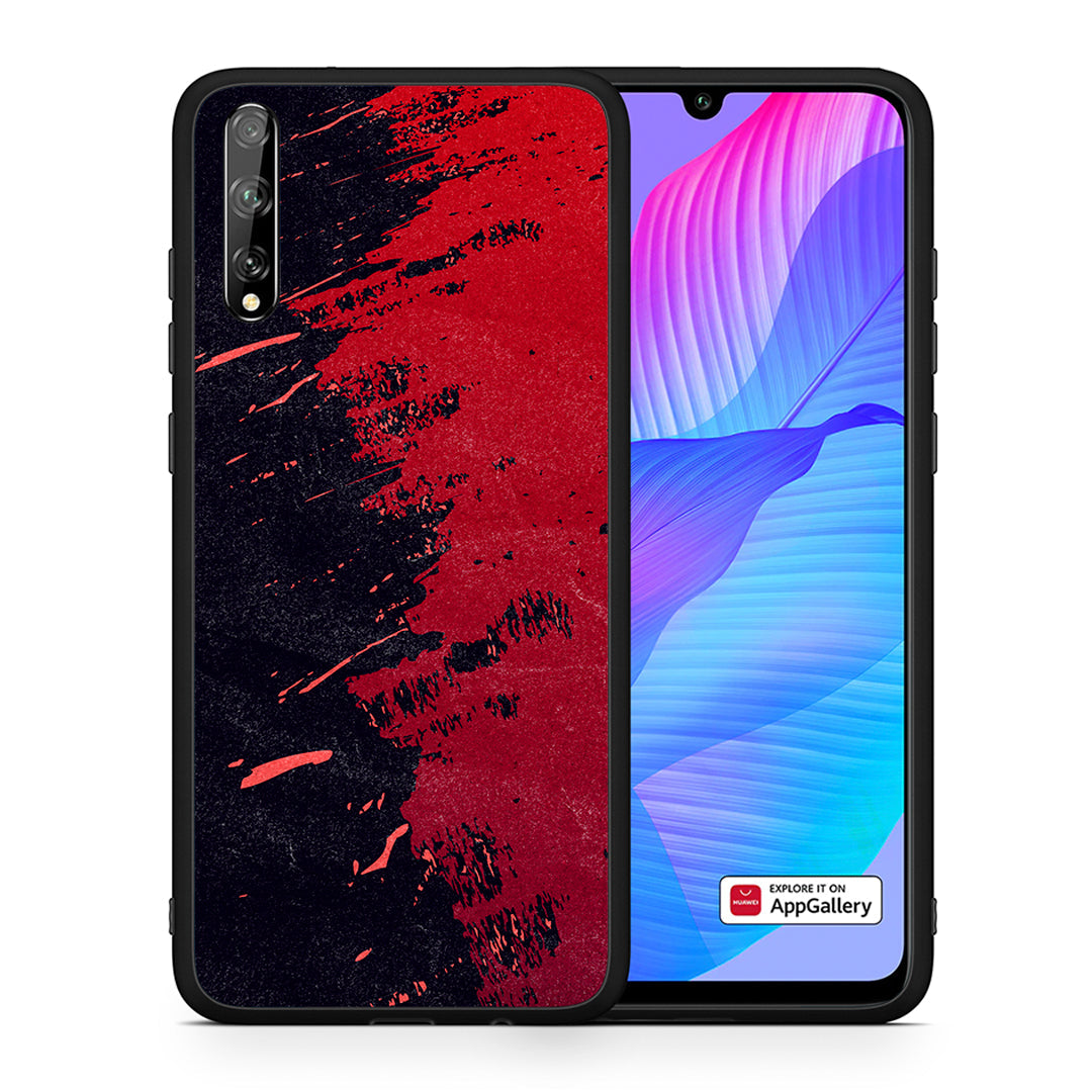 Θήκη Αγίου Βαλεντίνου Huawei P Smart S Red Paint από τη Smartfits με σχέδιο στο πίσω μέρος και μαύρο περίβλημα | Huawei P Smart S Red Paint case with colorful back and black bezels