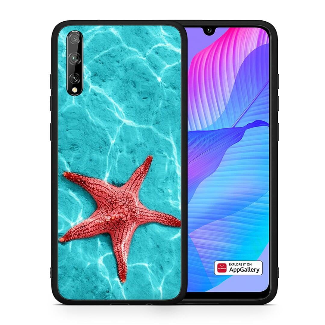Θήκη Huawei P Smart S Red Starfish από τη Smartfits με σχέδιο στο πίσω μέρος και μαύρο περίβλημα | Huawei P Smart S Red Starfish case with colorful back and black bezels