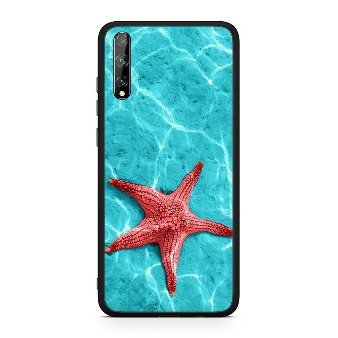 Huawei P Smart S Red Starfish Θήκη από τη Smartfits με σχέδιο στο πίσω μέρος και μαύρο περίβλημα | Smartphone case with colorful back and black bezels by Smartfits