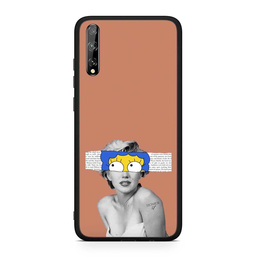 Huawei P Smart S Sim Merilyn θήκη από τη Smartfits με σχέδιο στο πίσω μέρος και μαύρο περίβλημα | Smartphone case with colorful back and black bezels by Smartfits