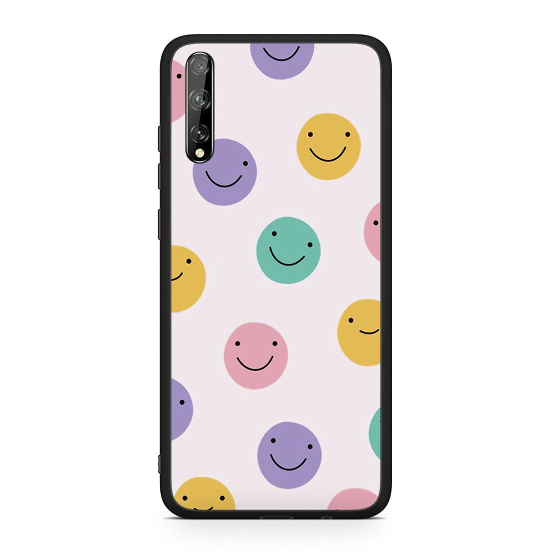 Huawei P Smart S Smiley Faces θήκη από τη Smartfits με σχέδιο στο πίσω μέρος και μαύρο περίβλημα | Smartphone case with colorful back and black bezels by Smartfits