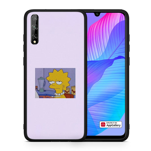 Θήκη Huawei P Smart S So Happy από τη Smartfits με σχέδιο στο πίσω μέρος και μαύρο περίβλημα | Huawei P Smart S So Happy case with colorful back and black bezels
