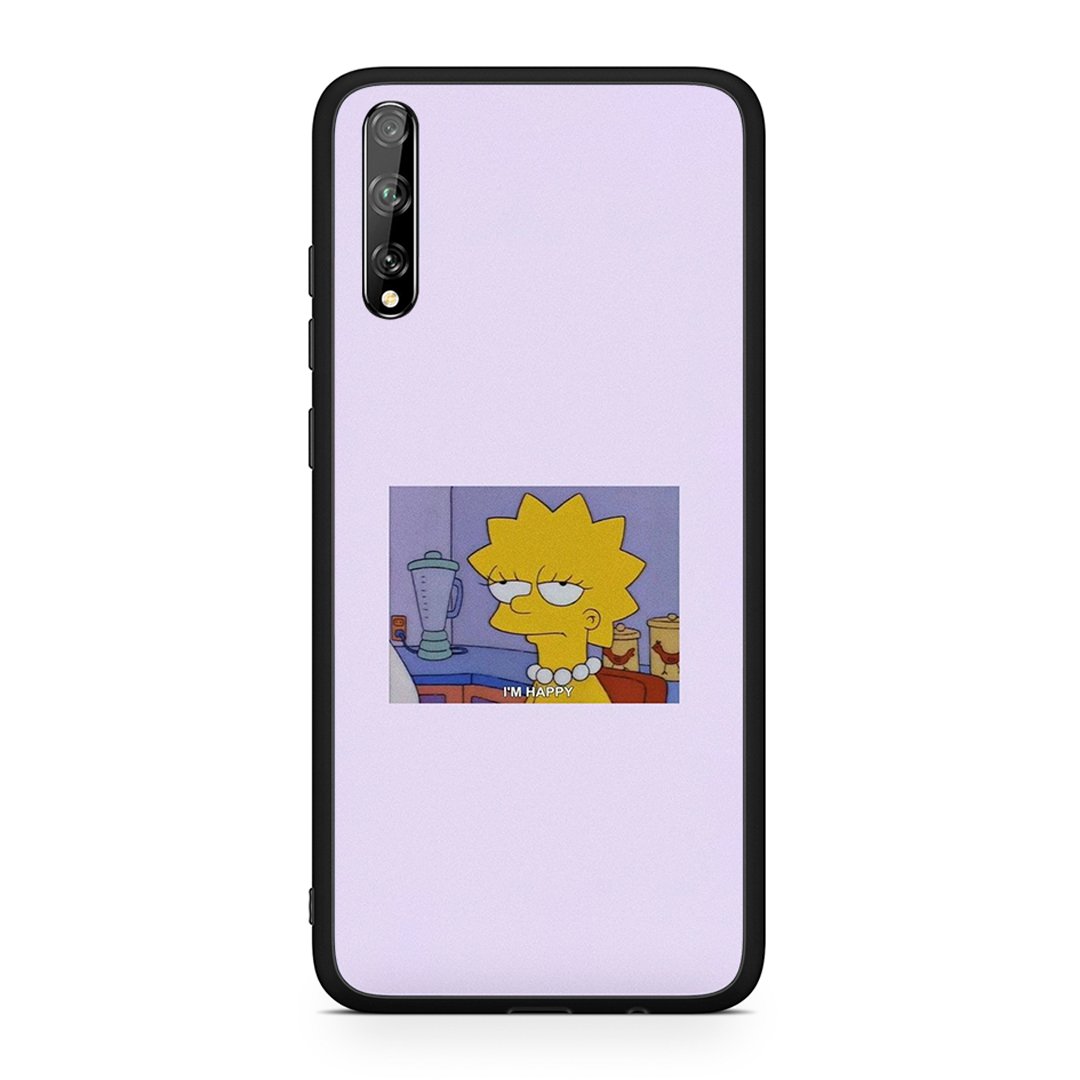 Huawei P Smart S So Happy θήκη από τη Smartfits με σχέδιο στο πίσω μέρος και μαύρο περίβλημα | Smartphone case with colorful back and black bezels by Smartfits