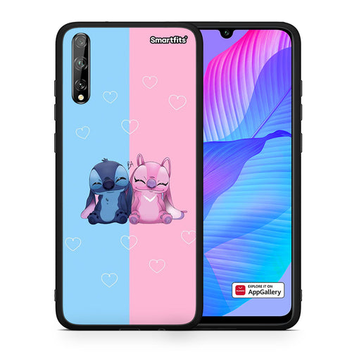 Θήκη Huawei P Smart S Stitch And Angel από τη Smartfits με σχέδιο στο πίσω μέρος και μαύρο περίβλημα | Huawei P Smart S Stitch And Angel case with colorful back and black bezels