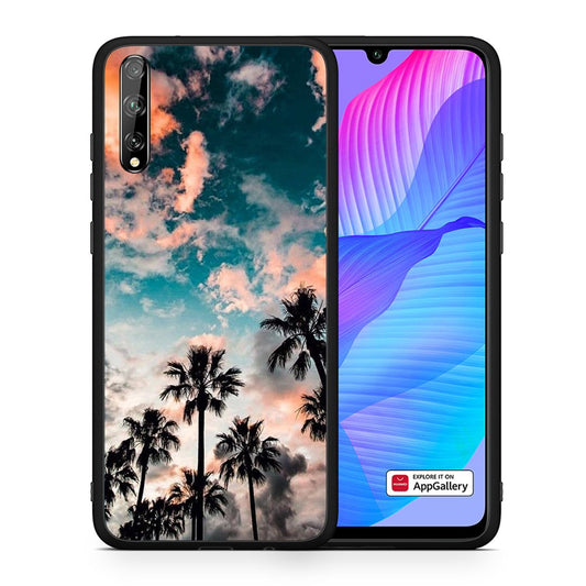 Θήκη Huawei P Smart S Sky Summer από τη Smartfits με σχέδιο στο πίσω μέρος και μαύρο περίβλημα | Huawei P Smart S Sky Summer case with colorful back and black bezels