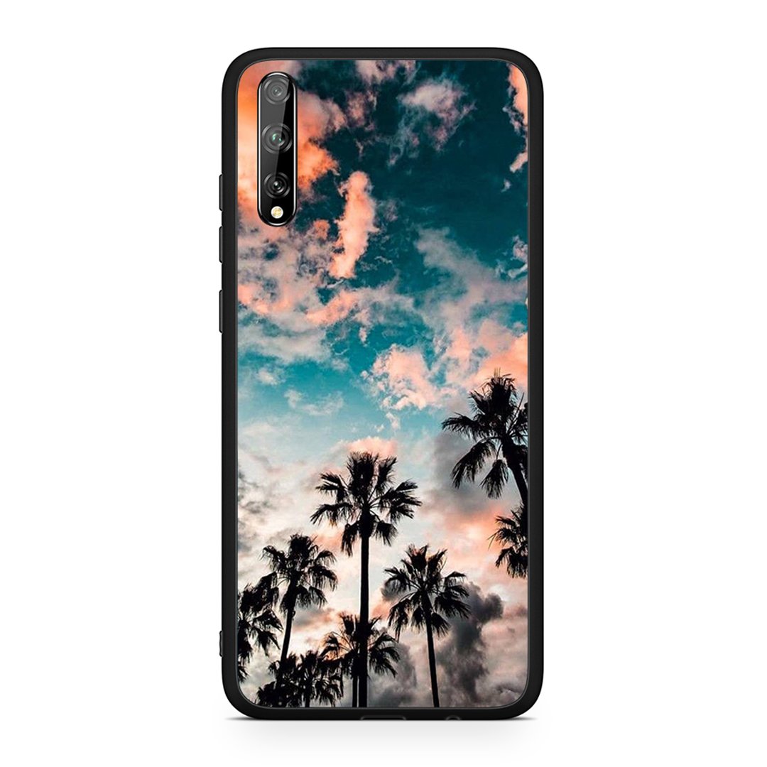 Huawei P Smart S Summer Sky θήκη από τη Smartfits με σχέδιο στο πίσω μέρος και μαύρο περίβλημα | Smartphone case with colorful back and black bezels by Smartfits