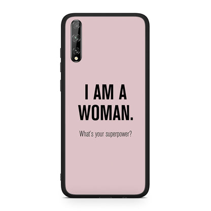 Huawei P Smart S Superpower Woman θήκη από τη Smartfits με σχέδιο στο πίσω μέρος και μαύρο περίβλημα | Smartphone case with colorful back and black bezels by Smartfits