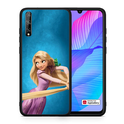 Θήκη Αγίου Βαλεντίνου Huawei P Smart S Tangled 2 από τη Smartfits με σχέδιο στο πίσω μέρος και μαύρο περίβλημα | Huawei P Smart S Tangled 2 case with colorful back and black bezels