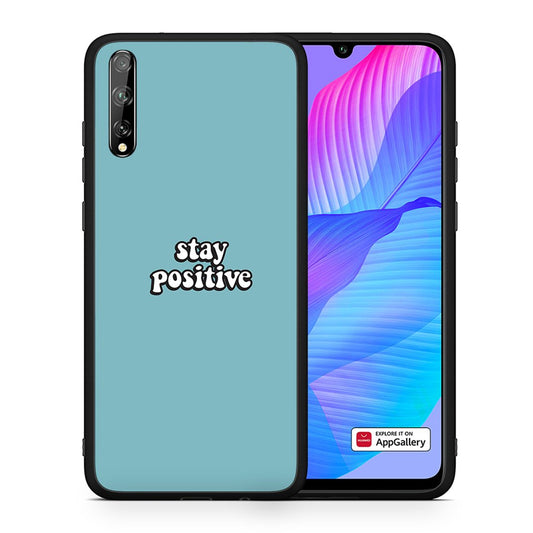 Θήκη Huawei P Smart S Positive Text από τη Smartfits με σχέδιο στο πίσω μέρος και μαύρο περίβλημα | Huawei P Smart S Positive Text case with colorful back and black bezels