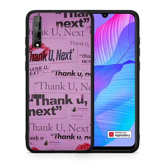 Θήκη Αγίου Βαλεντίνου Huawei P Smart S Thank You Next από τη Smartfits με σχέδιο στο πίσω μέρος και μαύρο περίβλημα | Huawei P Smart S Thank You Next case with colorful back and black bezels