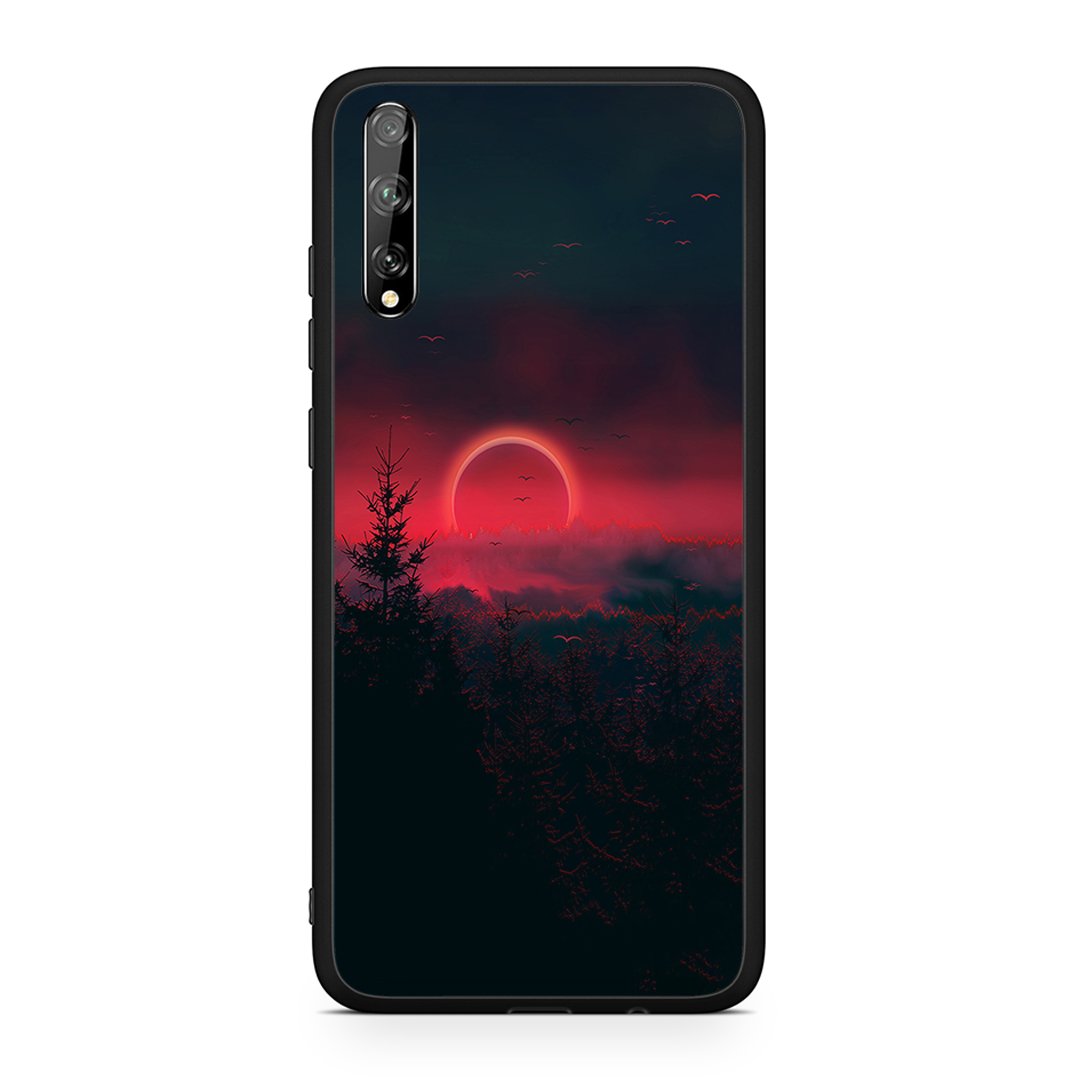 Huawei P Smart S Sunset Tropic θήκη από τη Smartfits με σχέδιο στο πίσω μέρος και μαύρο περίβλημα | Smartphone case with colorful back and black bezels by Smartfits