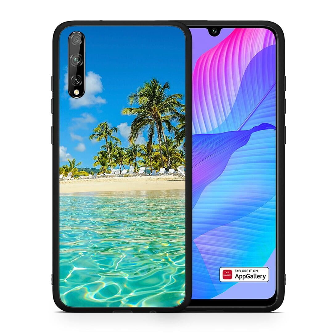 Θήκη Huawei P Smart S Tropical Vibes από τη Smartfits με σχέδιο στο πίσω μέρος και μαύρο περίβλημα | Huawei P Smart S Tropical Vibes case with colorful back and black bezels