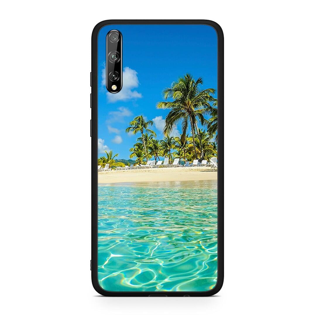 Huawei P Smart S Tropical Vibes Θήκη από τη Smartfits με σχέδιο στο πίσω μέρος και μαύρο περίβλημα | Smartphone case with colorful back and black bezels by Smartfits