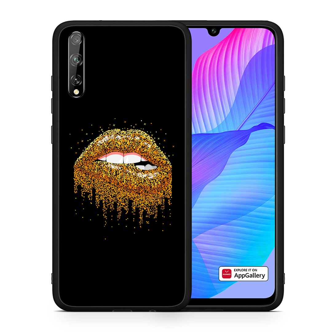Θήκη Huawei P Smart S Golden Valentine από τη Smartfits με σχέδιο στο πίσω μέρος και μαύρο περίβλημα | Huawei P Smart S Golden Valentine case with colorful back and black bezels