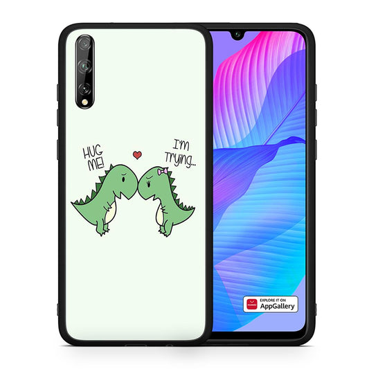 Θήκη Huawei P Smart S Rex Valentine από τη Smartfits με σχέδιο στο πίσω μέρος και μαύρο περίβλημα | Huawei P Smart S Rex Valentine case with colorful back and black bezels