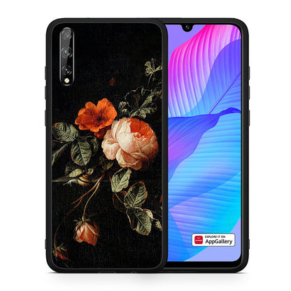 Θήκη Huawei P Smart S Vintage Roses από τη Smartfits με σχέδιο στο πίσω μέρος και μαύρο περίβλημα | Huawei P Smart S Vintage Roses case with colorful back and black bezels