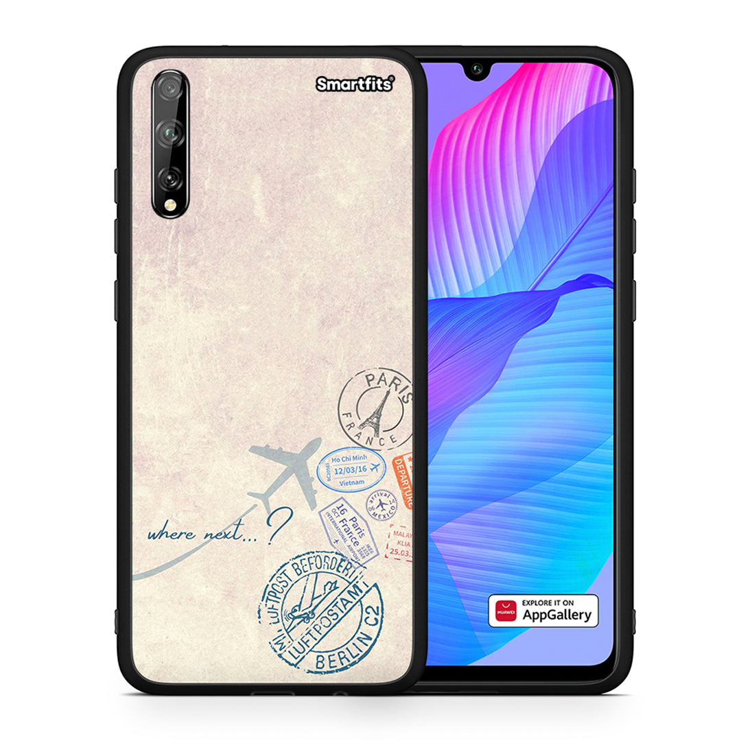 Θήκη Huawei P Smart S Where Next από τη Smartfits με σχέδιο στο πίσω μέρος και μαύρο περίβλημα | Huawei P Smart S Where Next case with colorful back and black bezels