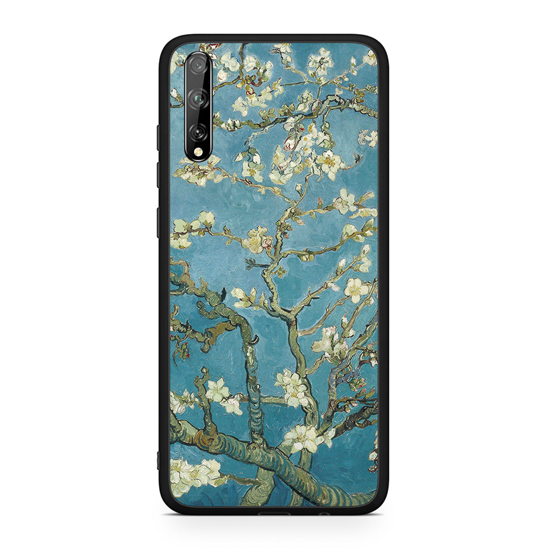 Huawei P Smart S White Blossoms θήκη από τη Smartfits με σχέδιο στο πίσω μέρος και μαύρο περίβλημα | Smartphone case with colorful back and black bezels by Smartfits