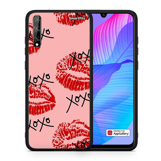 Θήκη Huawei P Smart S XOXO Lips από τη Smartfits με σχέδιο στο πίσω μέρος και μαύρο περίβλημα | Huawei P Smart S XOXO Lips case with colorful back and black bezels