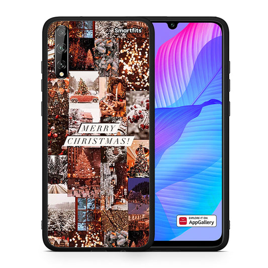 Θήκη Huawei P Smart S Xmas Collage από τη Smartfits με σχέδιο στο πίσω μέρος και μαύρο περίβλημα | Huawei P Smart S Xmas Collage case with colorful back and black bezels