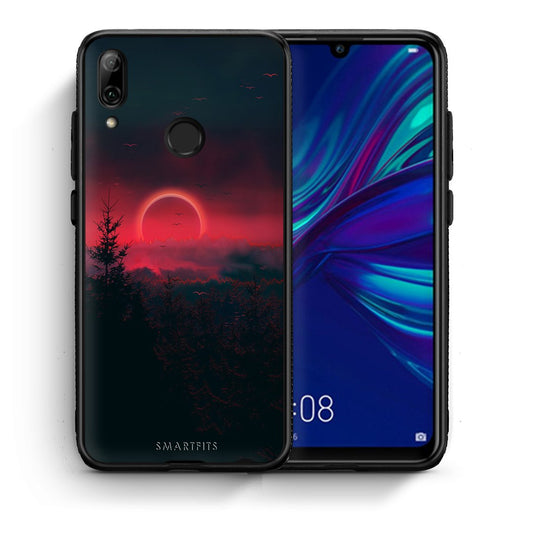 Θήκη Huawei P Smart 2019 Sunset Tropic από τη Smartfits με σχέδιο στο πίσω μέρος και μαύρο περίβλημα | Huawei P Smart 2019 Sunset Tropic case with colorful back and black bezels