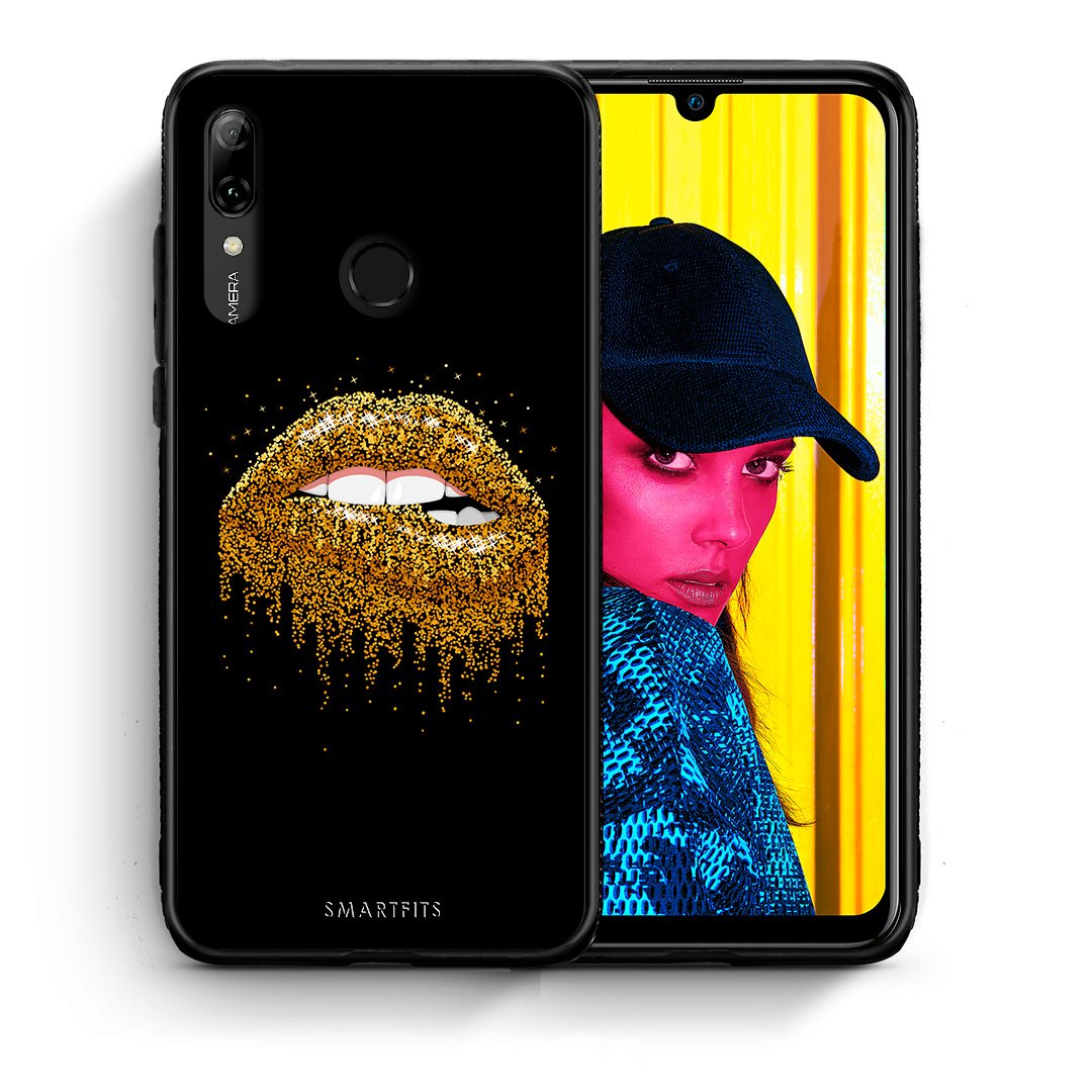 Θήκη Huawei P Smart 2019 Golden Valentine από τη Smartfits με σχέδιο στο πίσω μέρος και μαύρο περίβλημα | Huawei P Smart 2019 Golden Valentine case with colorful back and black bezels