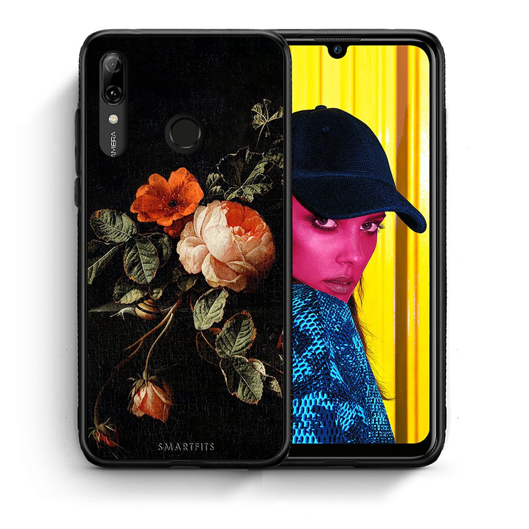 Θήκη Huawei P Smart 2019 Vintage Roses από τη Smartfits με σχέδιο στο πίσω μέρος και μαύρο περίβλημα | Huawei P Smart 2019 Vintage Roses case with colorful back and black bezels