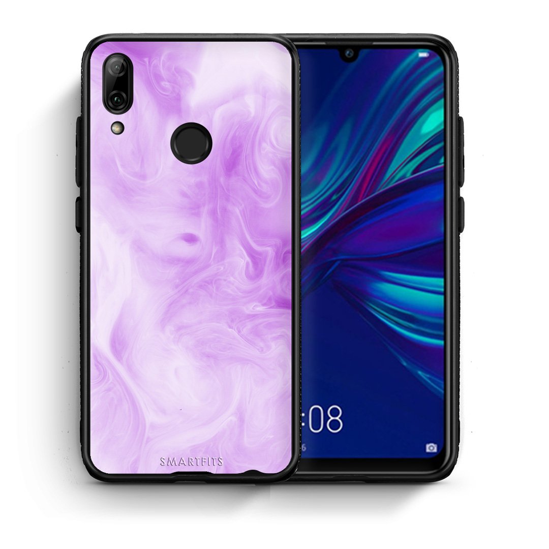 Θήκη Huawei P Smart 2019 Lavender Watercolor από τη Smartfits με σχέδιο στο πίσω μέρος και μαύρο περίβλημα | Huawei P Smart 2019 Lavender Watercolor case with colorful back and black bezels