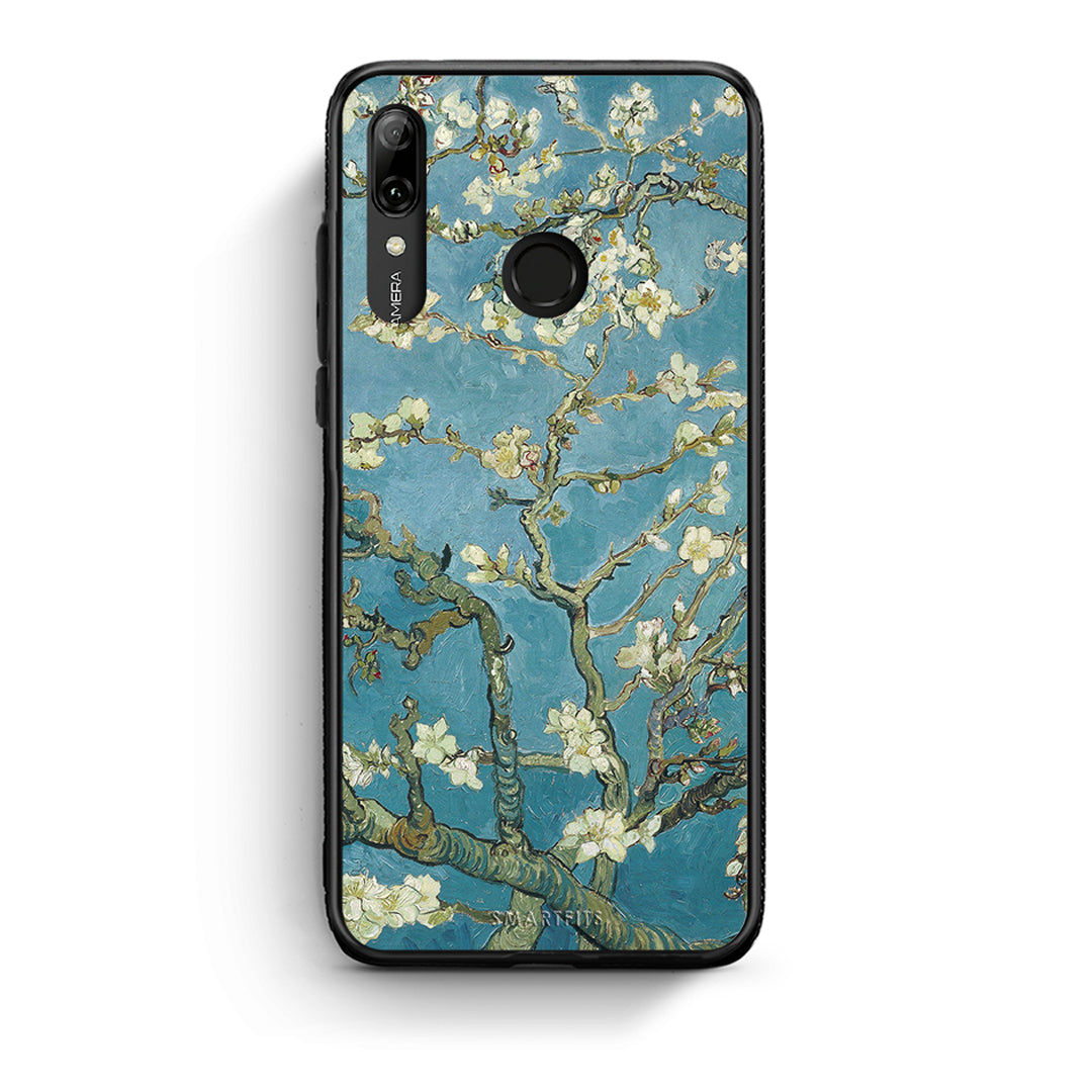 Huawei P Smart 2019 White Blossoms θήκη από τη Smartfits με σχέδιο στο πίσω μέρος και μαύρο περίβλημα | Smartphone case with colorful back and black bezels by Smartfits