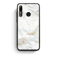 Thumbnail for Huawei P Smart 2019 White Gold Marble θήκη από τη Smartfits με σχέδιο στο πίσω μέρος και μαύρο περίβλημα | Smartphone case with colorful back and black bezels by Smartfits