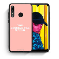 Thumbnail for Θήκη Αγίου Βαλεντίνου Huawei P Smart 2019 You Deserve The World από τη Smartfits με σχέδιο στο πίσω μέρος και μαύρο περίβλημα | Huawei P Smart 2019 You Deserve The World case with colorful back and black bezels