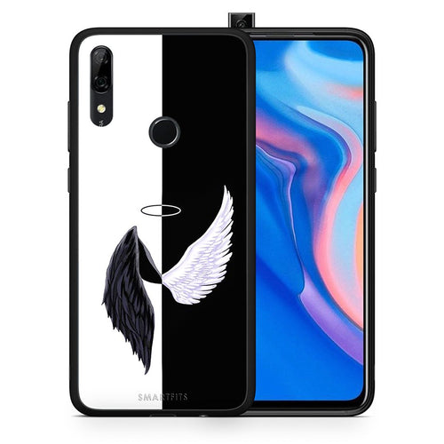 Θήκη Huawei P Smart Z Angels Demons από τη Smartfits με σχέδιο στο πίσω μέρος και μαύρο περίβλημα | Huawei P Smart Z Angels Demons case with colorful back and black bezels
