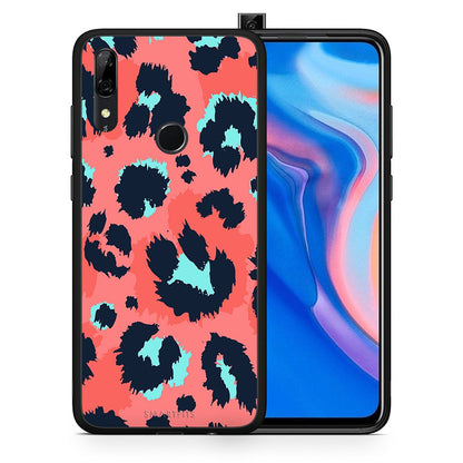 Θήκη Huawei P Smart Z Pink Leopard Animal από τη Smartfits με σχέδιο στο πίσω μέρος και μαύρο περίβλημα | Huawei P Smart Z Pink Leopard Animal case with colorful back and black bezels