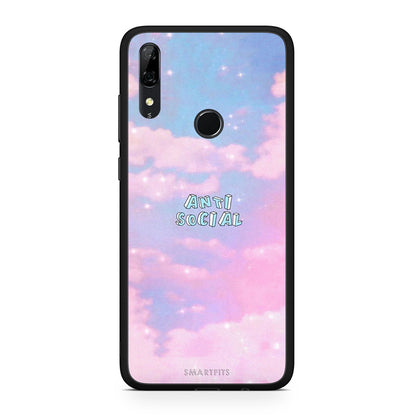 Huawei P Smart Z Anti Social Θήκη Αγίου Βαλεντίνου από τη Smartfits με σχέδιο στο πίσω μέρος και μαύρο περίβλημα | Smartphone case with colorful back and black bezels by Smartfits