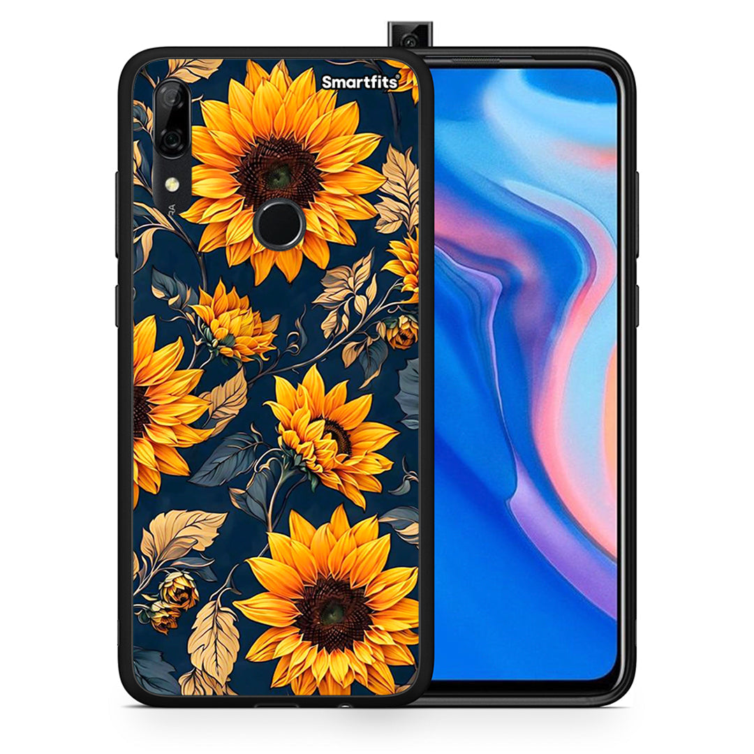 Θήκη Huawei P Smart Z Autumn Sunflowers από τη Smartfits με σχέδιο στο πίσω μέρος και μαύρο περίβλημα | Huawei P Smart Z Autumn Sunflowers case with colorful back and black bezels