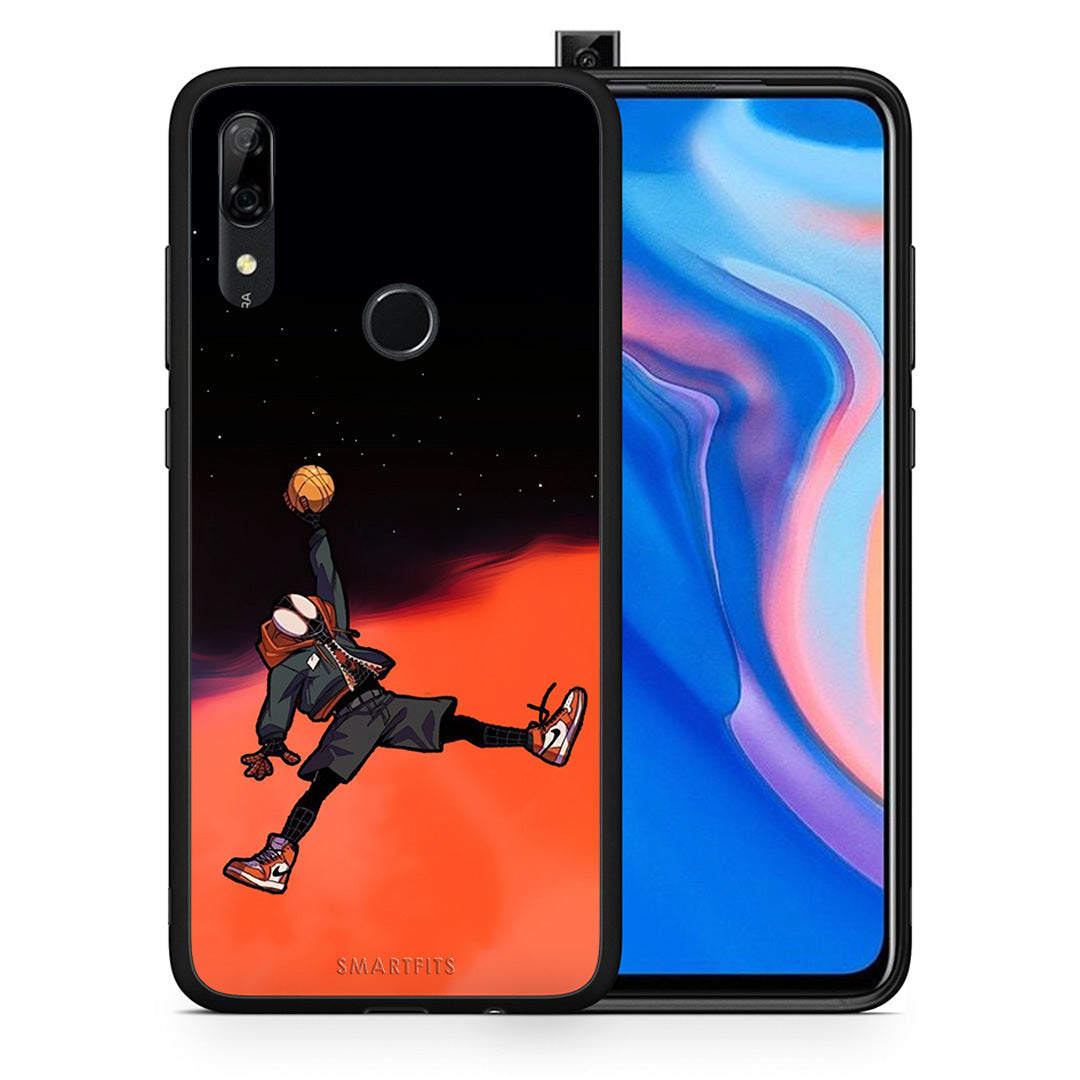 Θήκη Huawei P Smart Z Basketball Hero από τη Smartfits με σχέδιο στο πίσω μέρος και μαύρο περίβλημα | Huawei P Smart Z Basketball Hero case with colorful back and black bezels