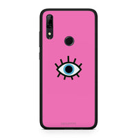 Thumbnail for Huawei P Smart Z Blue Eye Pink θήκη από τη Smartfits με σχέδιο στο πίσω μέρος και μαύρο περίβλημα | Smartphone case with colorful back and black bezels by Smartfits